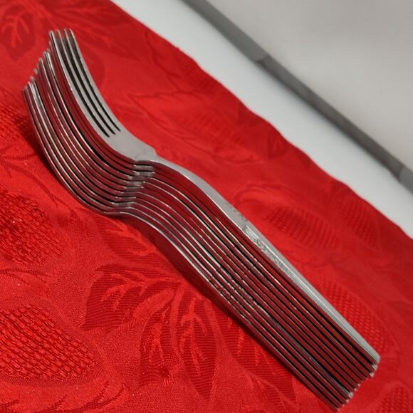 11X DF Amere Japan AEF3 MCM Stainless Flatware Floral Dinner Forks - Picture 15 of 15